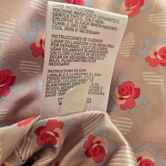 Betsey Johnson Women Soft Girl Pink Trench Coat Rose Buttons Flared Skirt Medium - Picture 15 of 15